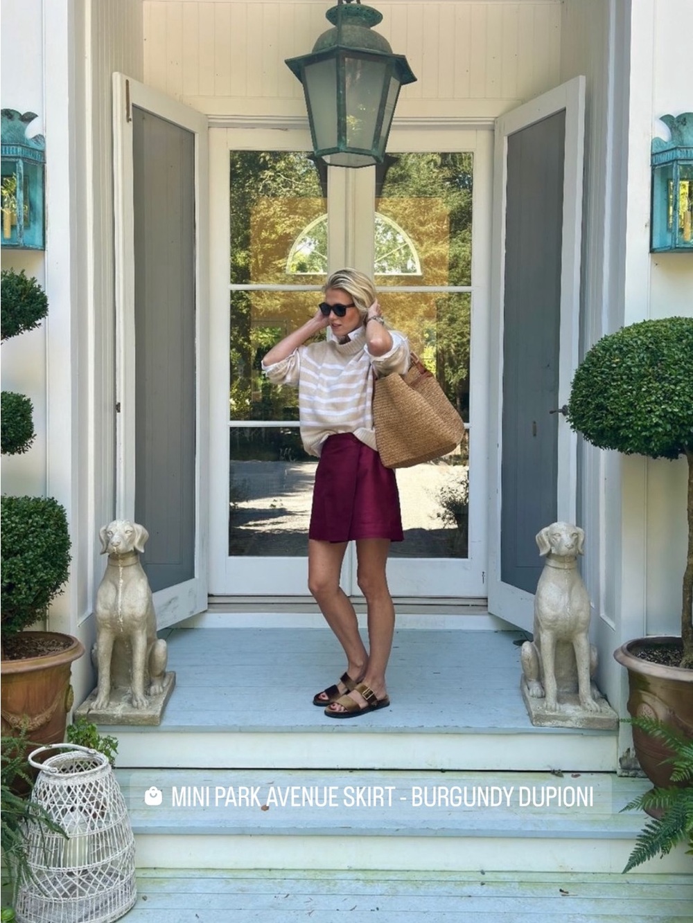 NWT Julia Amory Mini Park Avenue Skirt - Burgundy Dupioni Large